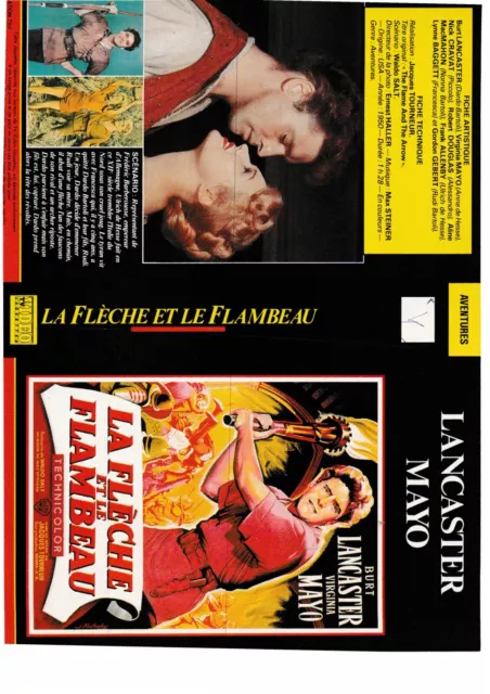 JAQUETTE VHS (seule) : JACQUES TOURNEUR - LA FLECHE ET LE FLAMBEAU