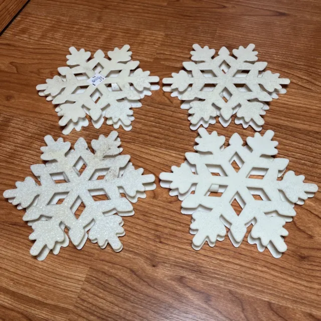 Large White GLITTERY 3-D SNOWFLAKE String Light Cover Christmas Ornament 2