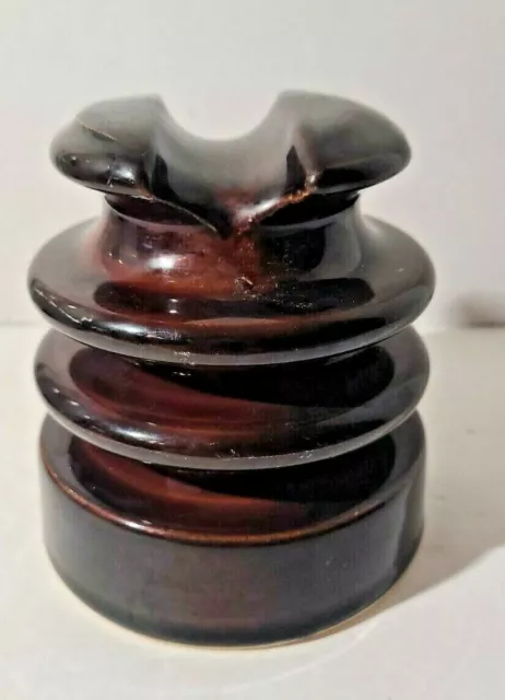 Vintage Locke Hi Top Brown Porcelain Ceramic Insulator
