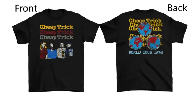 Cheap Trick World Tour Double-sided T-shirt Black Unisex All Size S-5XL PP32