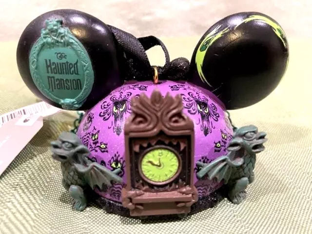 Collectible Disney Parks Haunted Mansion Mickey Ear Hat Christmas Ornament - NWT