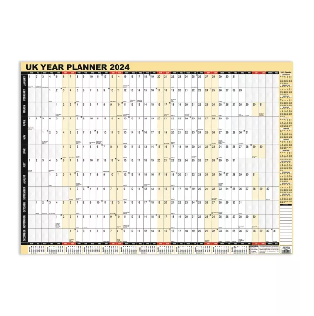 2024 UK unmounted year view wall office A1 large planner, Home, Office