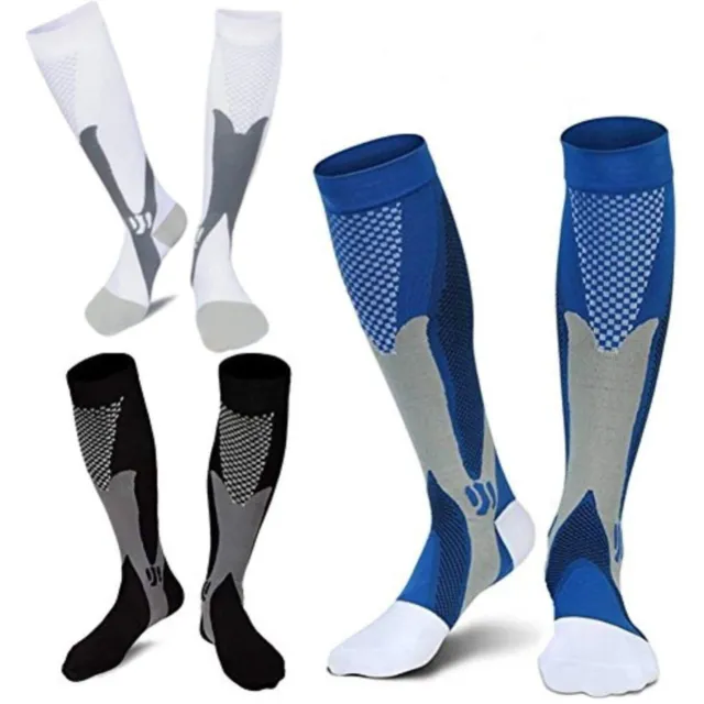 Compression Socks Men & Women Varicose Veins Anti-Fatigue Flight Travel Running