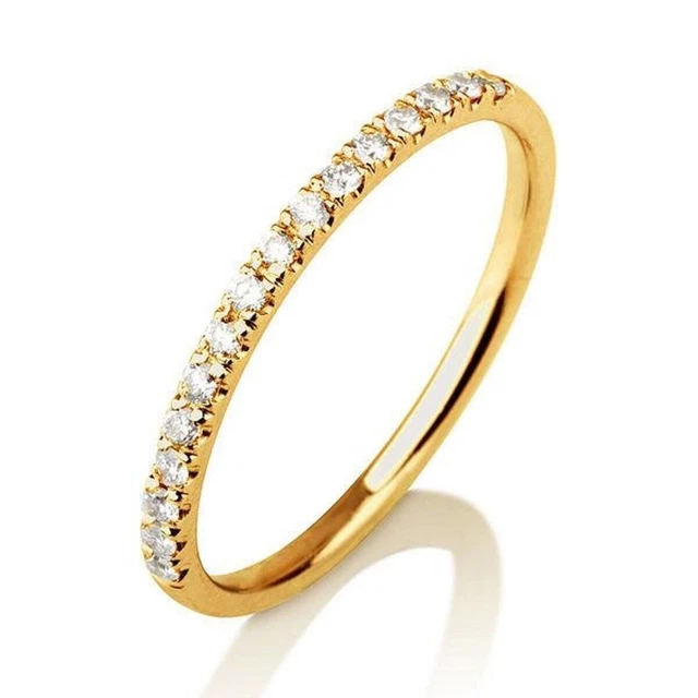 Bague Or Jaune 18 Carats Avec Diamant Solitaire - Taille 52/53 - Pierre Verte - Occasion Parfait état