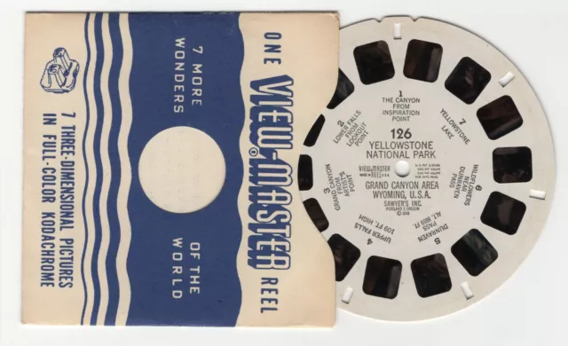 Yellowstone National Park Grand Canyon Area 1948 Sawyer's View-Master Reel 126