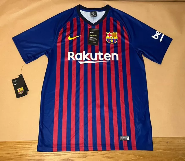 FC Barcelona Football Shirt 2018 Strip Nike Dri Fit Home Rare Size M Medium BNWT