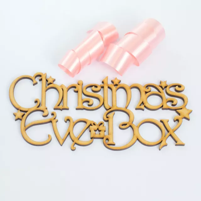 Personalised Wooden Christmas Eve Box Toppers - MDF Craft Plaque Xmas Kids Gift