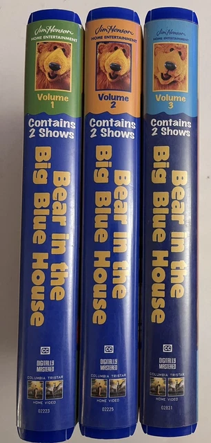 BEAR IN THE Big Blue House VHS Tape Lot Volume 1 2 3 Clamshell Cases ...