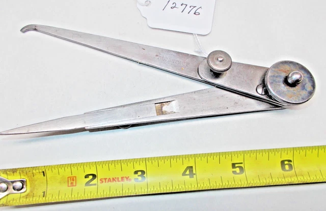 Calipers, STARRETT 6"  Machinists Hermaphrodite Lock Joint Calipers, USA