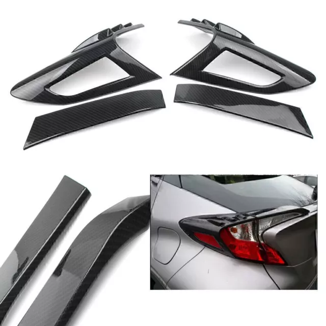 4PCS Car Rear Back Lamp Tail light Cover Trim Fit Toyota C-HR CHR 2016-2018