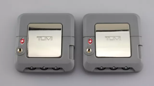 TUMI '19 Degree' Gray / Chrome Combination TSA Luggage Locks (2 Piece)
