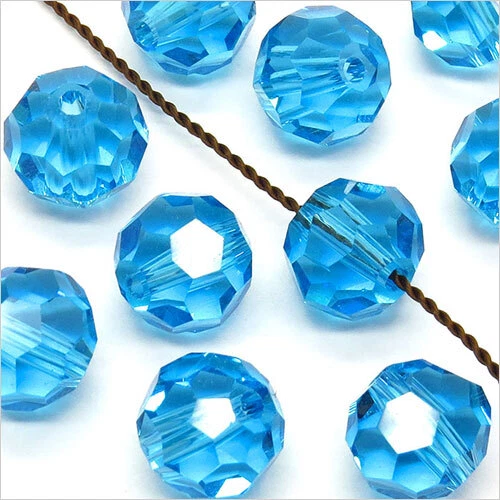 Lot de 20 Perles à FACETTES 8mm en Cristal Aquamarine