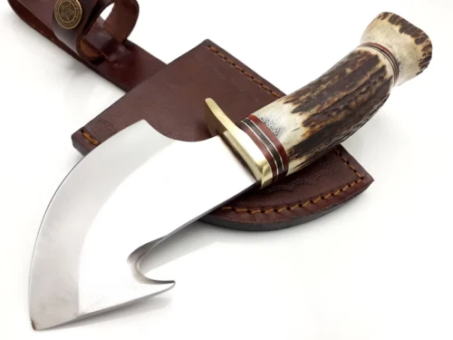 Couteau de poignard de botte D2 fait à la main avec manche en corne de cerf