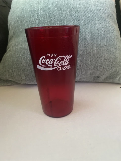 Enjoy Coca Cola Classic Red Cambro Plastic 7 1/4 Inch Tall
