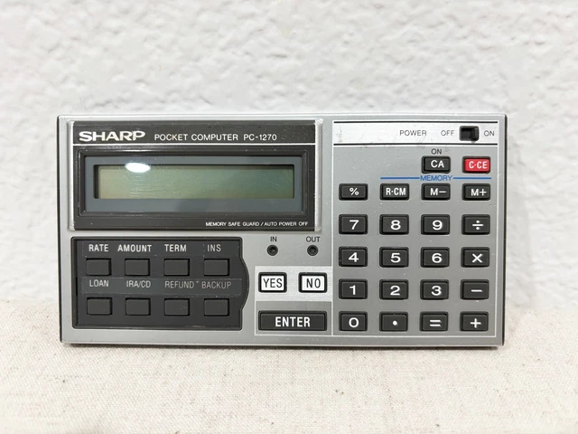 SHARP PC-1270 POCKET Computer CE-123P Printer and Cassette