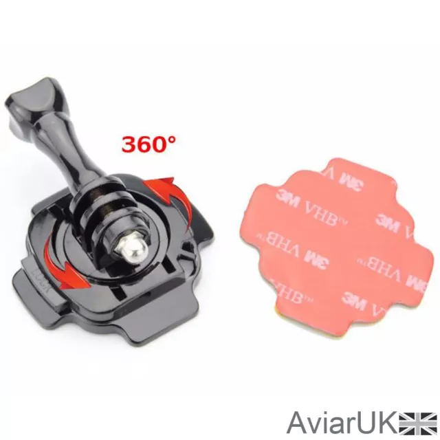 360 Degree Rotating Lockable GoPro Helmet Mount Clamp SJCAM Insta360 DJI Osmo