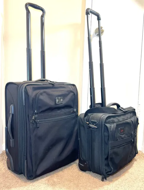 TUMI Alpha 22021DH CarryOn & 2202D3 Laptop Briefcase Ballistic Black luggage set 2