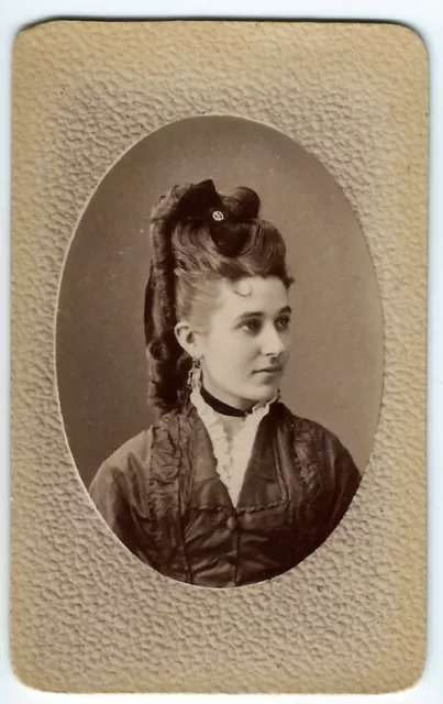 photo cdv c.1870 camée - profil de femme noble à Oran Algérie - L.Cairol -