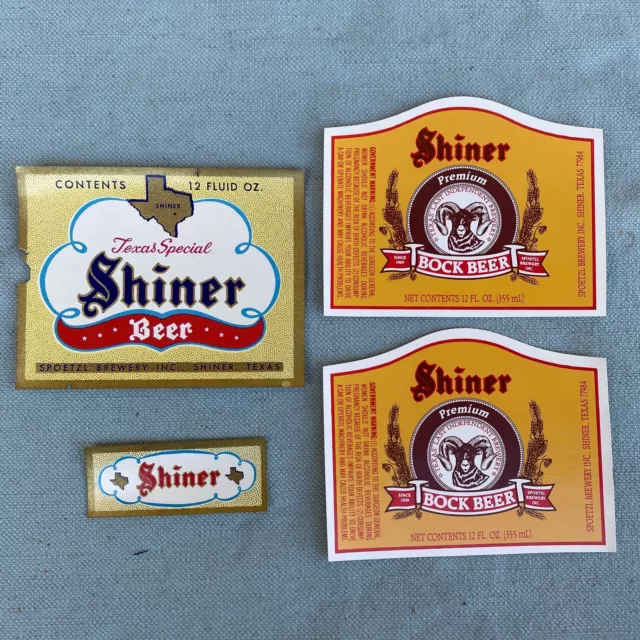 Shiner Premium Bock Beer Label Labels Texas Brewery Spoetzl Vintage 1970's Lot 4