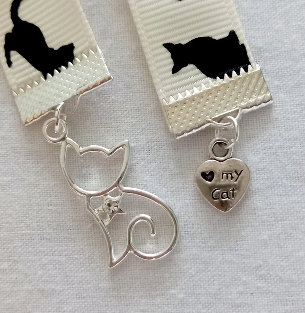 Ribbon Bookmark -  Cat Ribbon - 🤍 My Cat - Cat Charms
