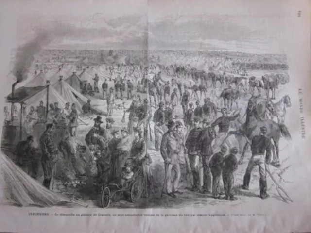 19th VINVENNES GRAVELLE PLATEAU WOOD ENGRAVING
