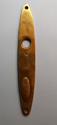 Vintage Cast Brass Door Knob Handle Backing Plate with Keyhole Cover 9 Inches