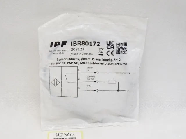 Ipf Electronique Capteur Inductive IBR80172 / Neuf Emballage D'Origine