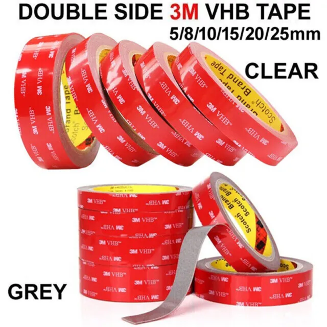 Double Sided Tape 3M VHB Heavy Duty Pads Strong Sticky Tape Grey Clear