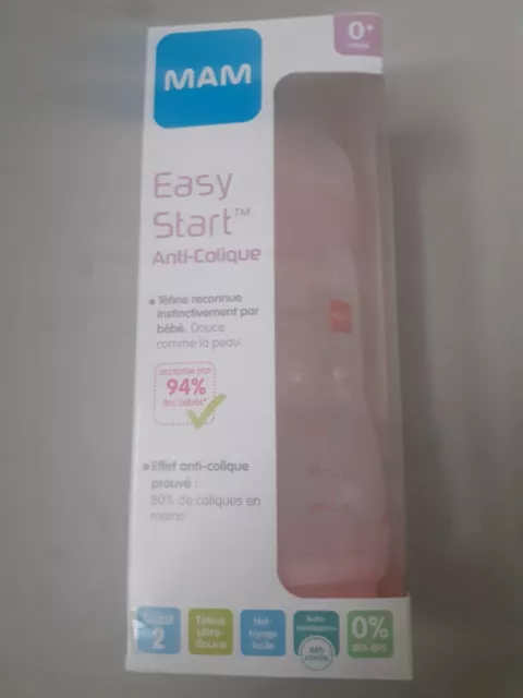 MAM Easy Start Anti Colique Babyflasche 260ml 0m+ Milchflasche rosa