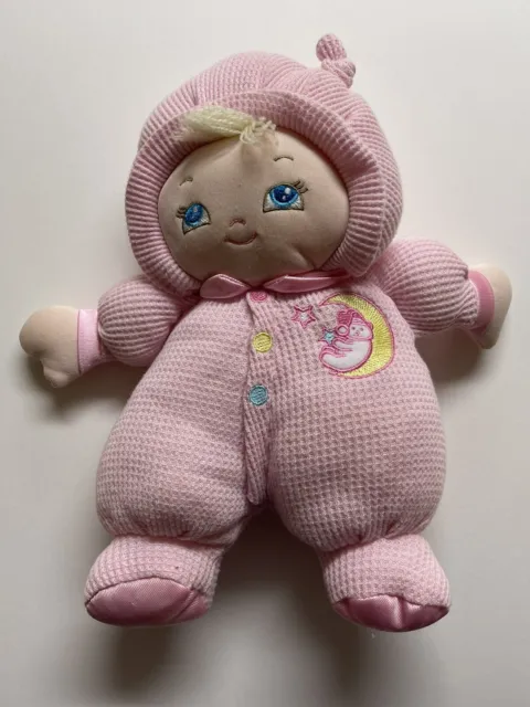 Goldberger Doll Baby’s First Bundle Of Joy 11" Plush Waffle Weave Pink Thermal!