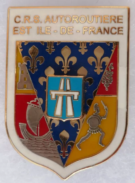 Insigne Badge POLICE Obsolète CRS AUTOROUTIÈRE EST ÎLE DE FRANCE ORIGINAL