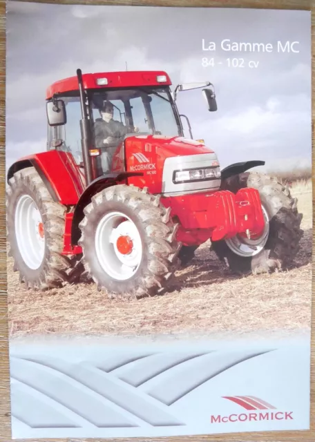 BROCHURE PROSPECTUS TRACTEUR McCORMICK LA GAMME MC 84-102 cv PROSPEKT