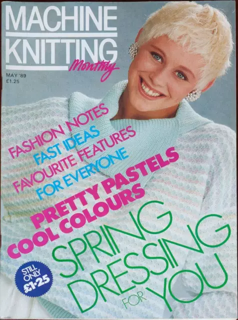 Machine Knitting Monthly Pattern Magazine 1989 May Vintage Ladys Men Iris Bishop