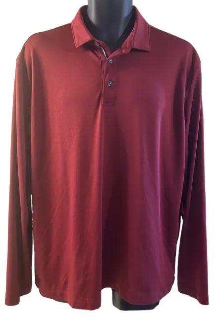 UNTUCKIT SHIRT MENS Sz XL Maroon Burgundy Polo Long Sleeve Cotton $17. ...