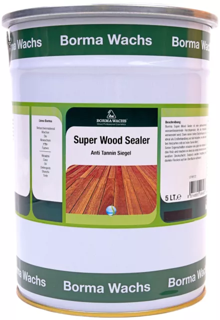 Super Wood Sealer Tannin Weiss Sperre Grund Shabby Kreidefarbe 5 Liter