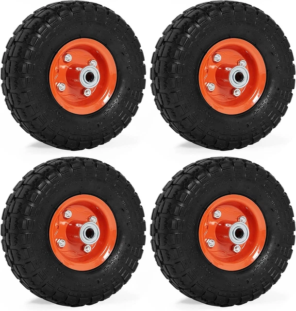 Vonhaus Pneumatic Wheels 10” Pack of 4, Spare Replacement Universal Tyre Set for