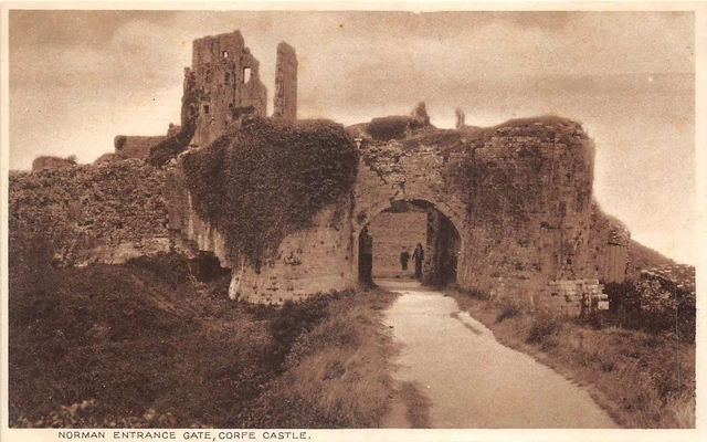 uk51257 norman entrance gate corfe castle real photo uk