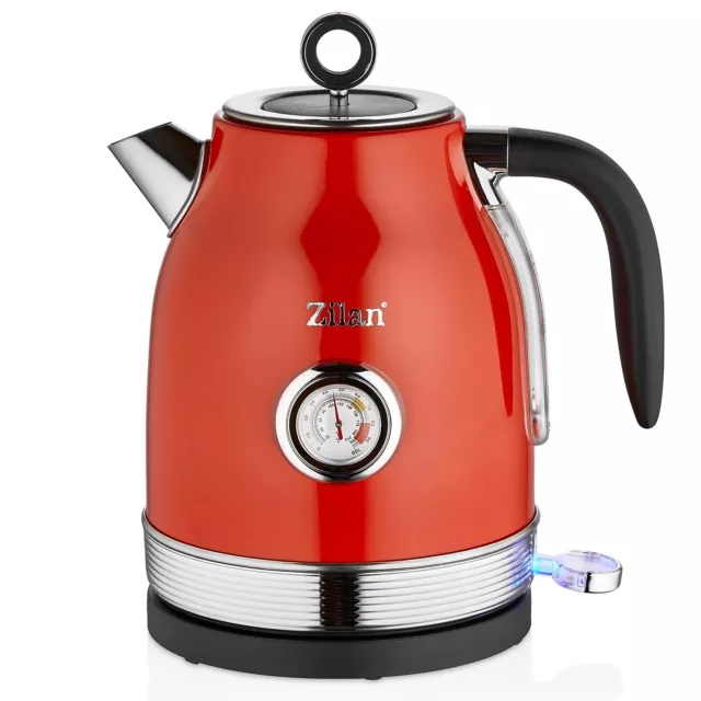 Retro Edelstahl Wasserkocher Water Kettle 2000 W Teekocher Tea Kettle