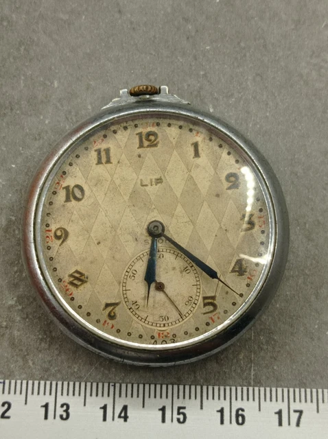 Montre à Gousset Ancienne LIP Chronolip - Mécanique, Boîtier Métal, Très Bon état Occasion - Vintage Homme