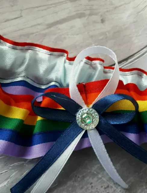 Wedding Rainbow Garter.gay Pride Lesbian. Bride prom made In Uk