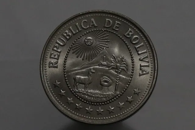 🧭 🇧🇴 Bolivia 5 Pesos Bolivianos 1976 High Grade B58 #Z8069