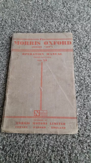 Morris Oxford Series MO Drivers  Handbook Operation Manual