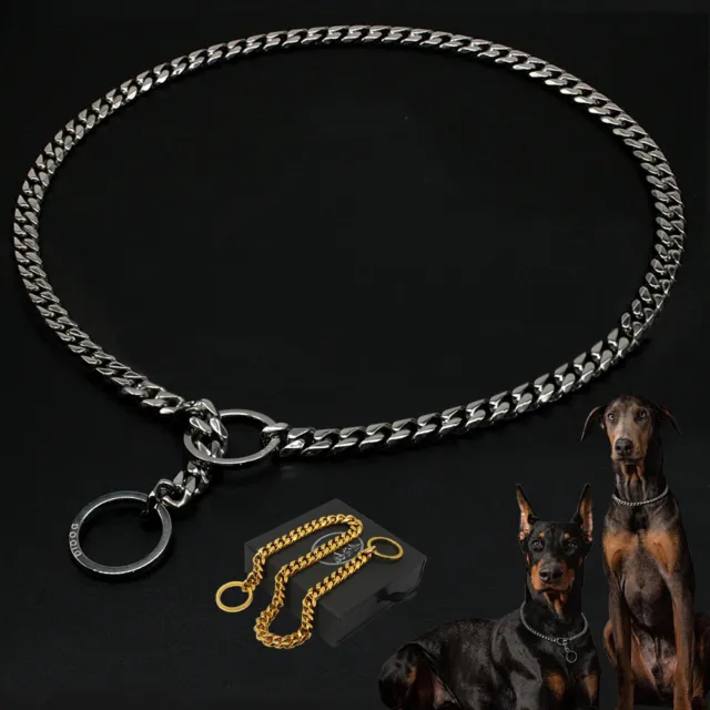 Heavy Duty Choker Collar Chain Dog Pet Slip Check Chains Round Twist Link Chrome