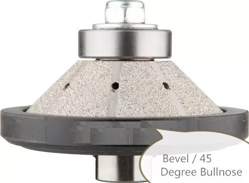 3/16" Diamond 45 Degree Bevel Bullnose Profiler Wheel Stone Concrete marble edge