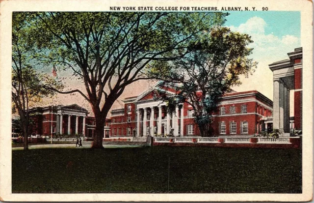 Postal Nueva York State College Teachers Albany NY Nueva York WB UNP Curt Teich