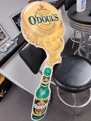 Vintage 1990 O'Doul's Non-Alcoholic Beer Bottle & Cap Large Metal Sign 39" x 17"