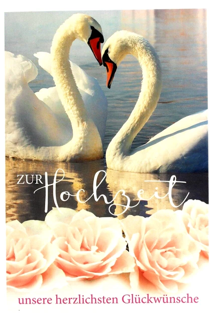 SCHWÄNE HOCHZEITSKARTE KARTE zur Hochzeit Glückwunschkarte