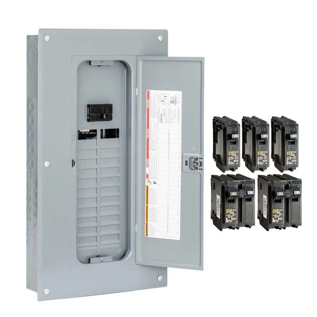 Homeline 100 Amp 24-Space 48-Circuit Indoor Main Breaker Plug-On Neutral Load