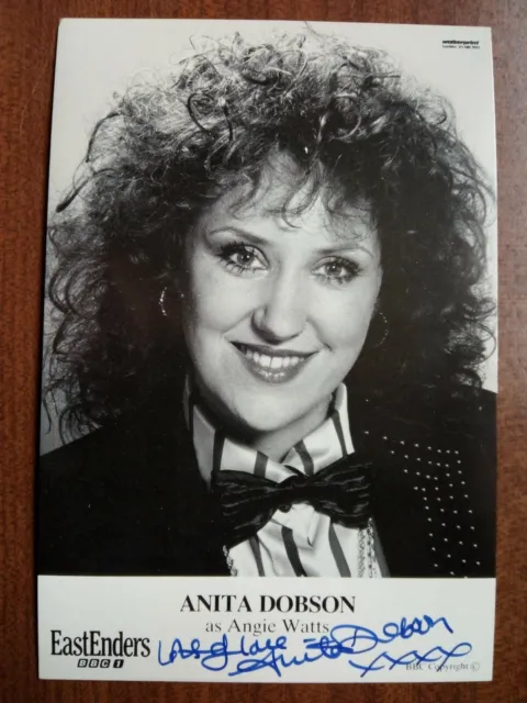 ANITA DOBSON *Angie Watts* EASTENDERS HAND SIGNED AUTOGRAPH FAN CAST PHOTO CARD