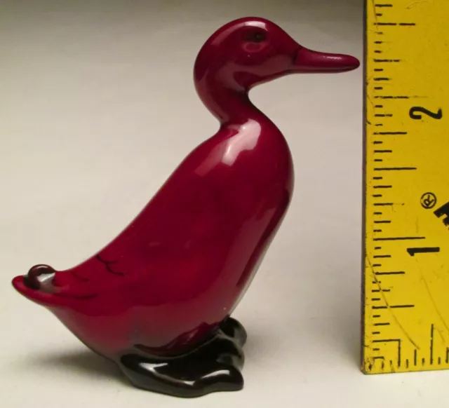 Vintage Royal Doulton Red Flambe Standing Duck Figure 2 ½” long Made in England